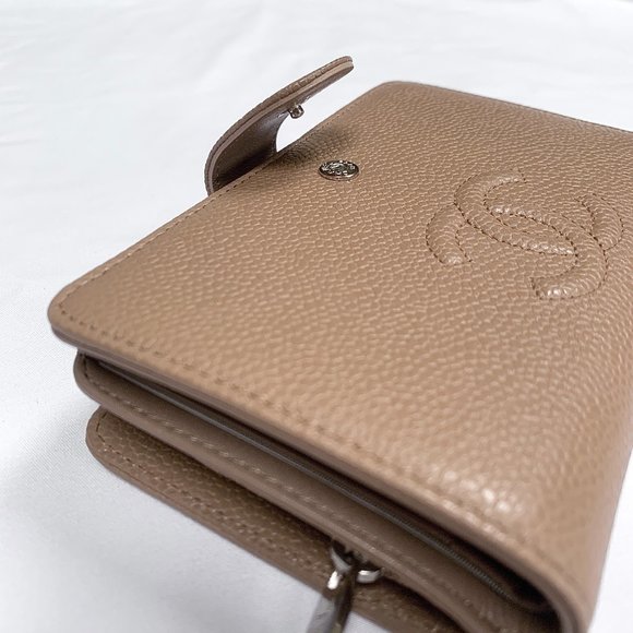 Chanel L-zip CC Leather Pocket Wallet Dark Beige NWT - Picture 6 of 16